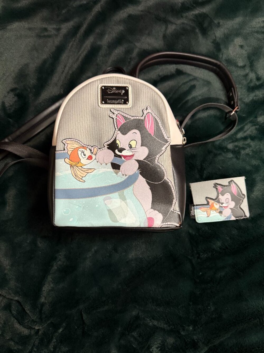 Disney Loungefly Figaro & Cleo Mini Backpack + Matching Wallet